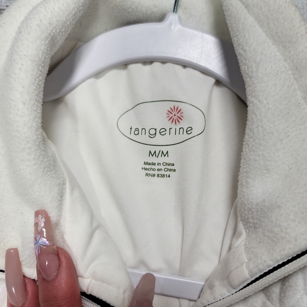 𝅺TANGERINE white fleece vest - Picture 2 of 5